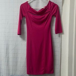 Pink cut out shift dress.